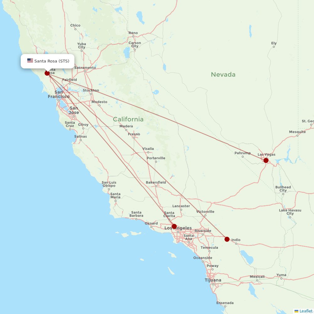 Xtra Airways at STS route map