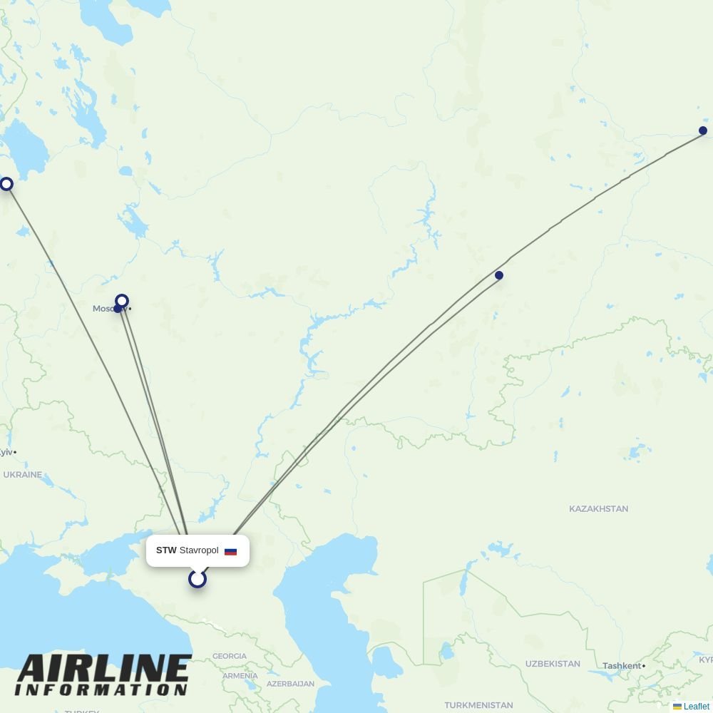 Pobeda routes from STW
