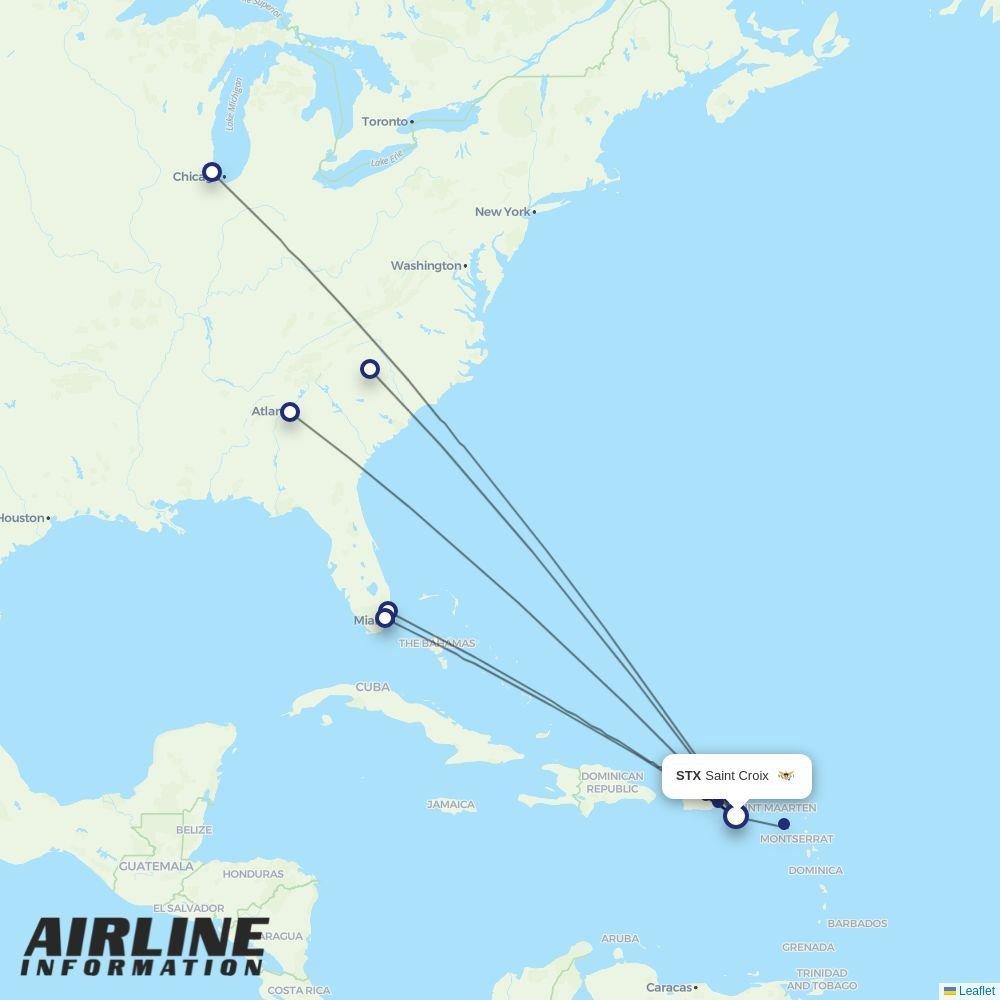 Cape Air routes from STX