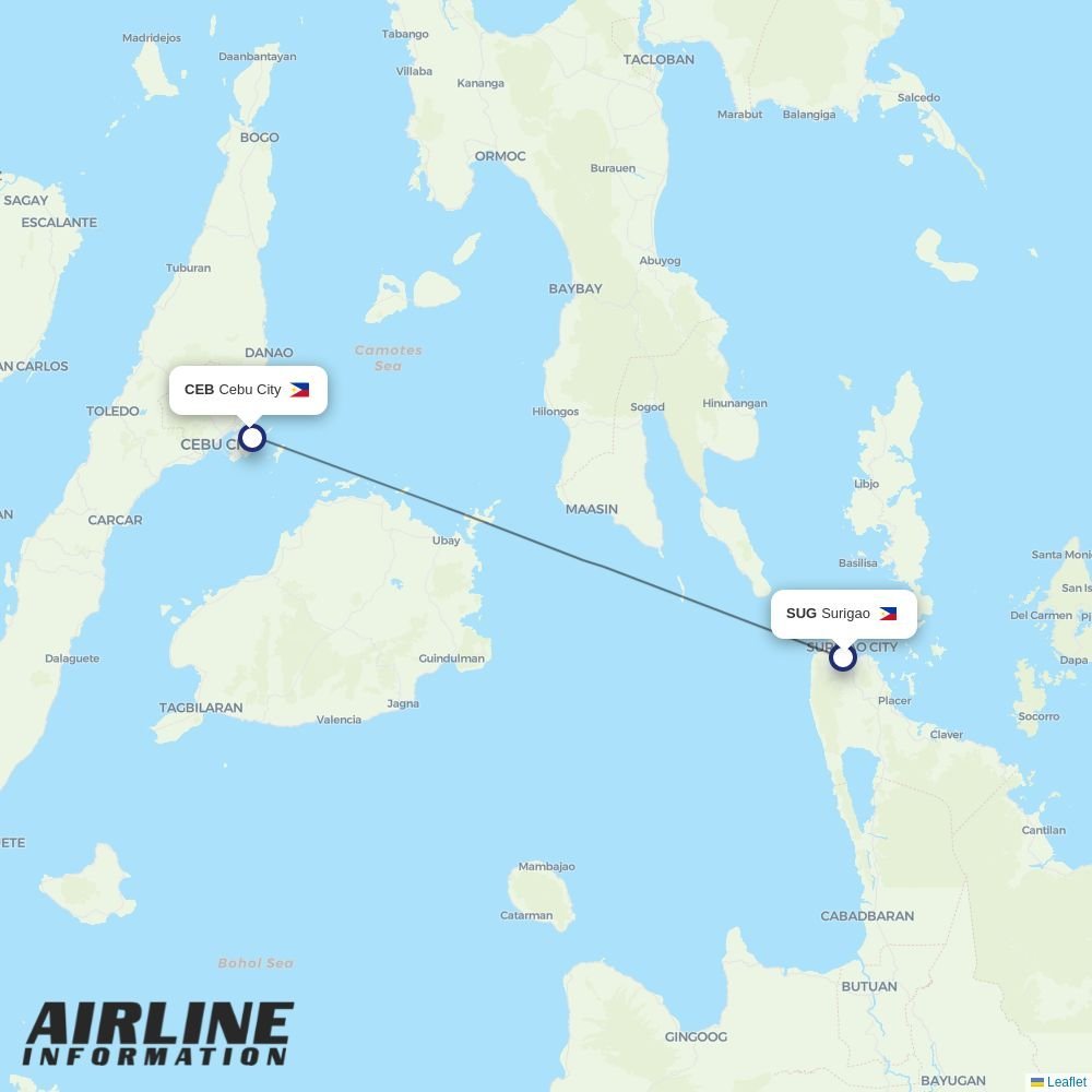 Cebgo routes from SUG
