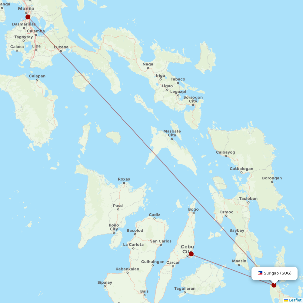 Cebgo at SUG route map