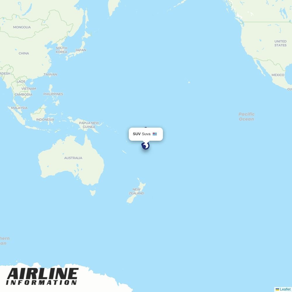 Fiji Airways routes from SUV