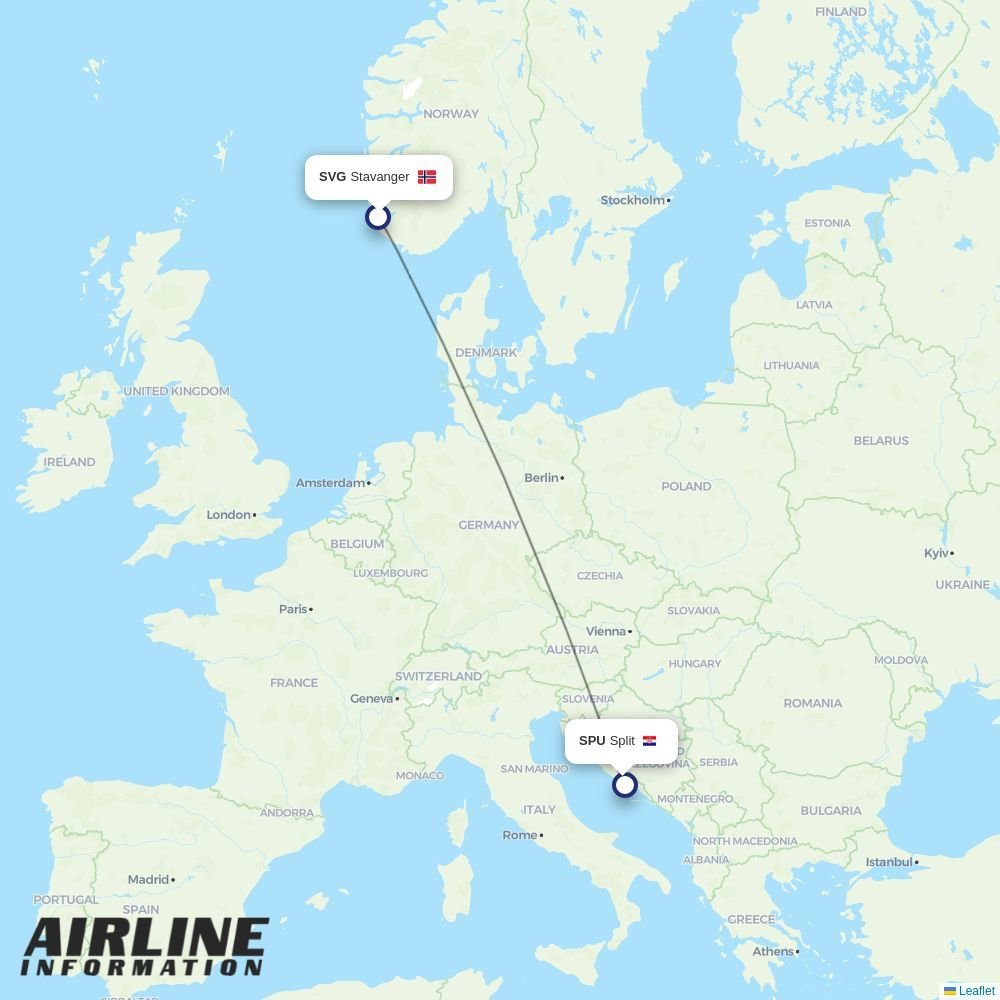 Airlines with flights from Stavanger to Split (SVG to SPU) | Airline ...