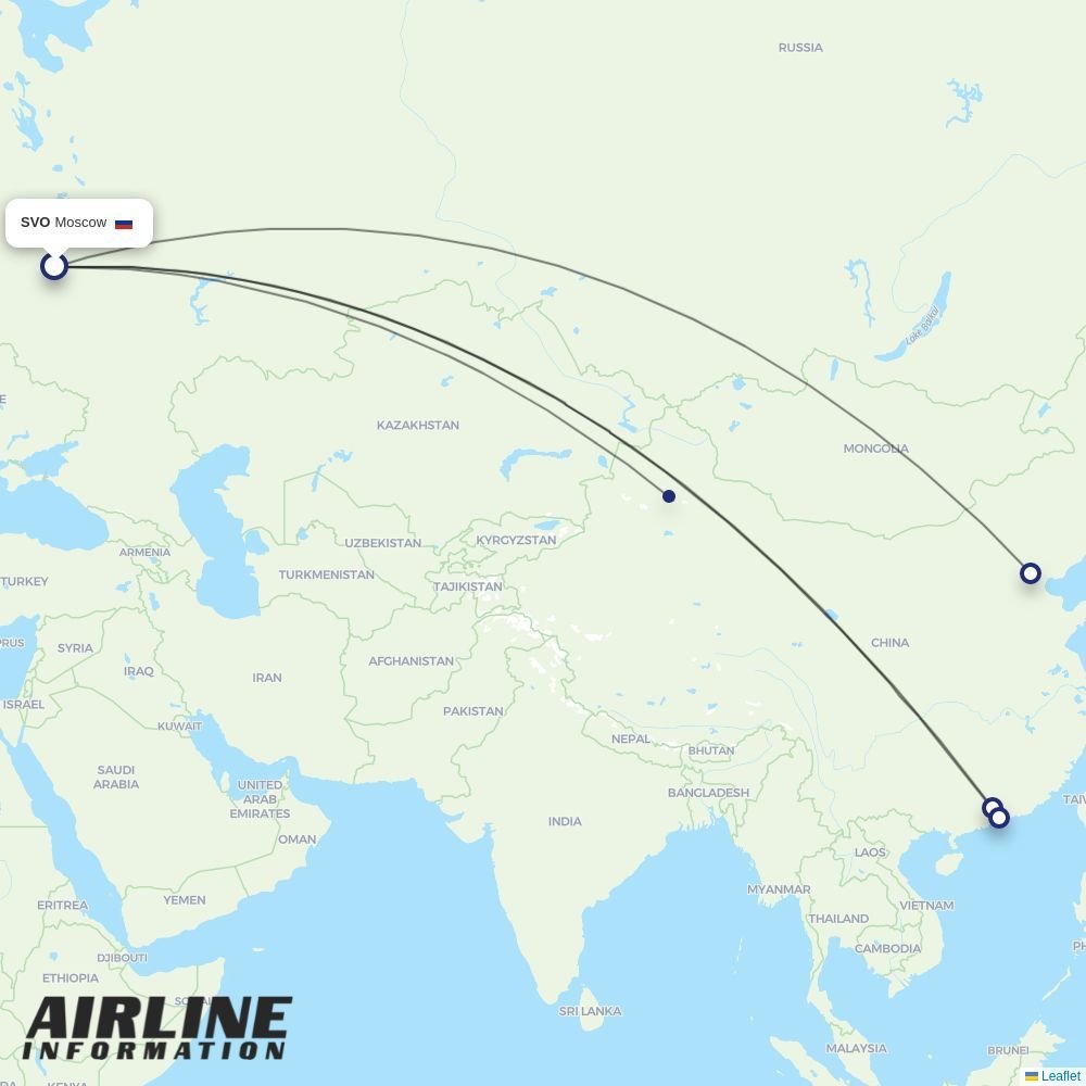 China Southern routes from SVO