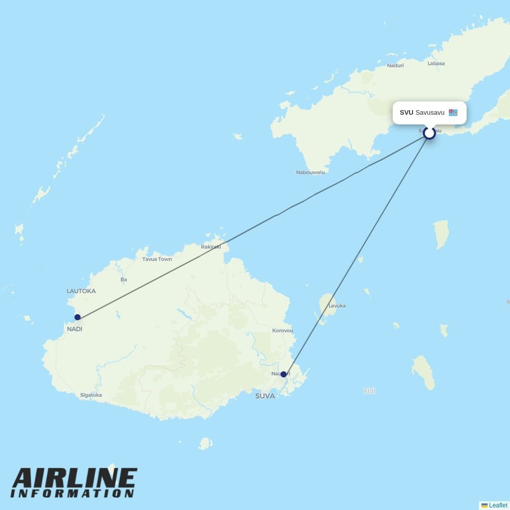 Fiji Airways routes from SVU