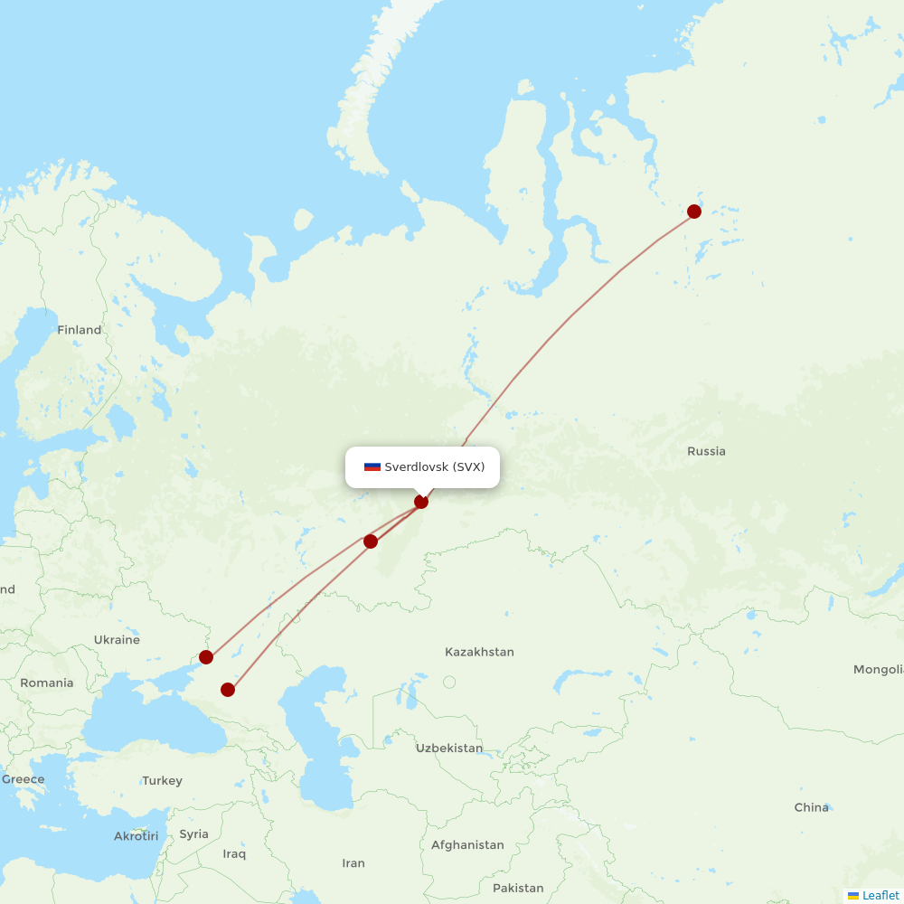 NordStar Airlines at SVX route map