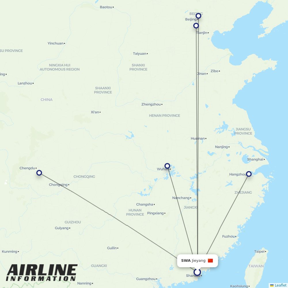 Air China routes from SWA