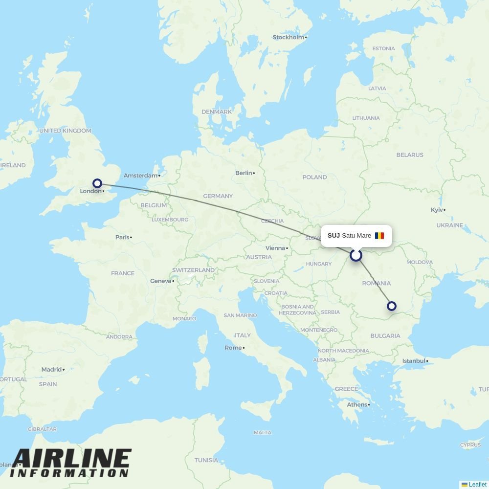 TAROM routes from SXB