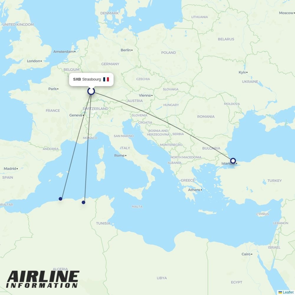 Transavia France routes from SXB