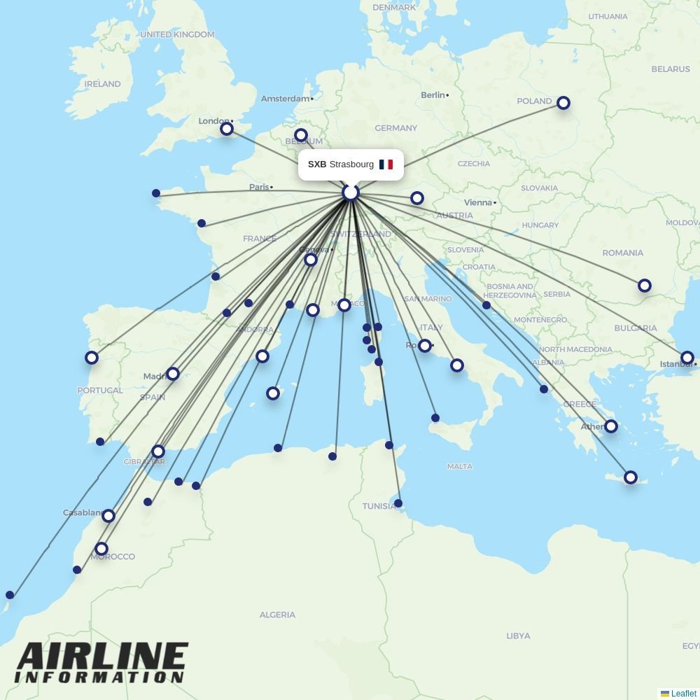 easyJet routes from SXB