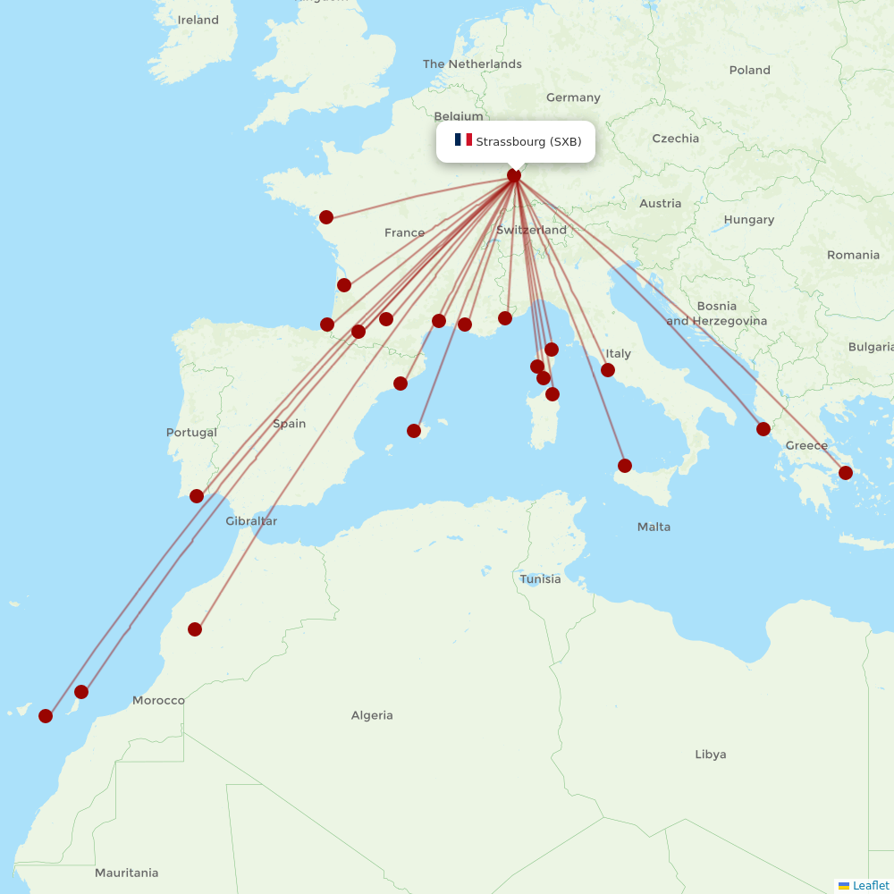 Volotea at SXB route map