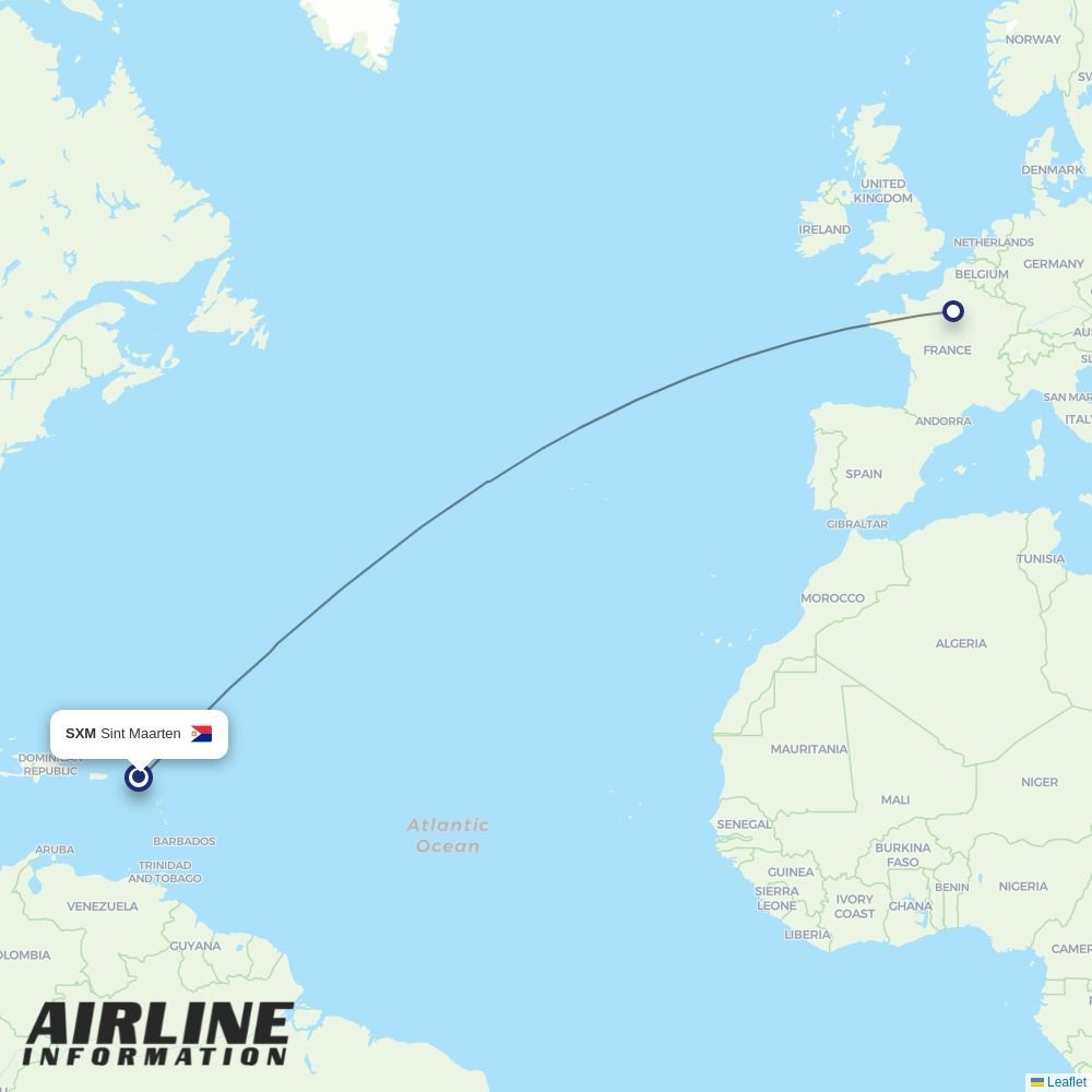 Air Caraibes routes from SXM