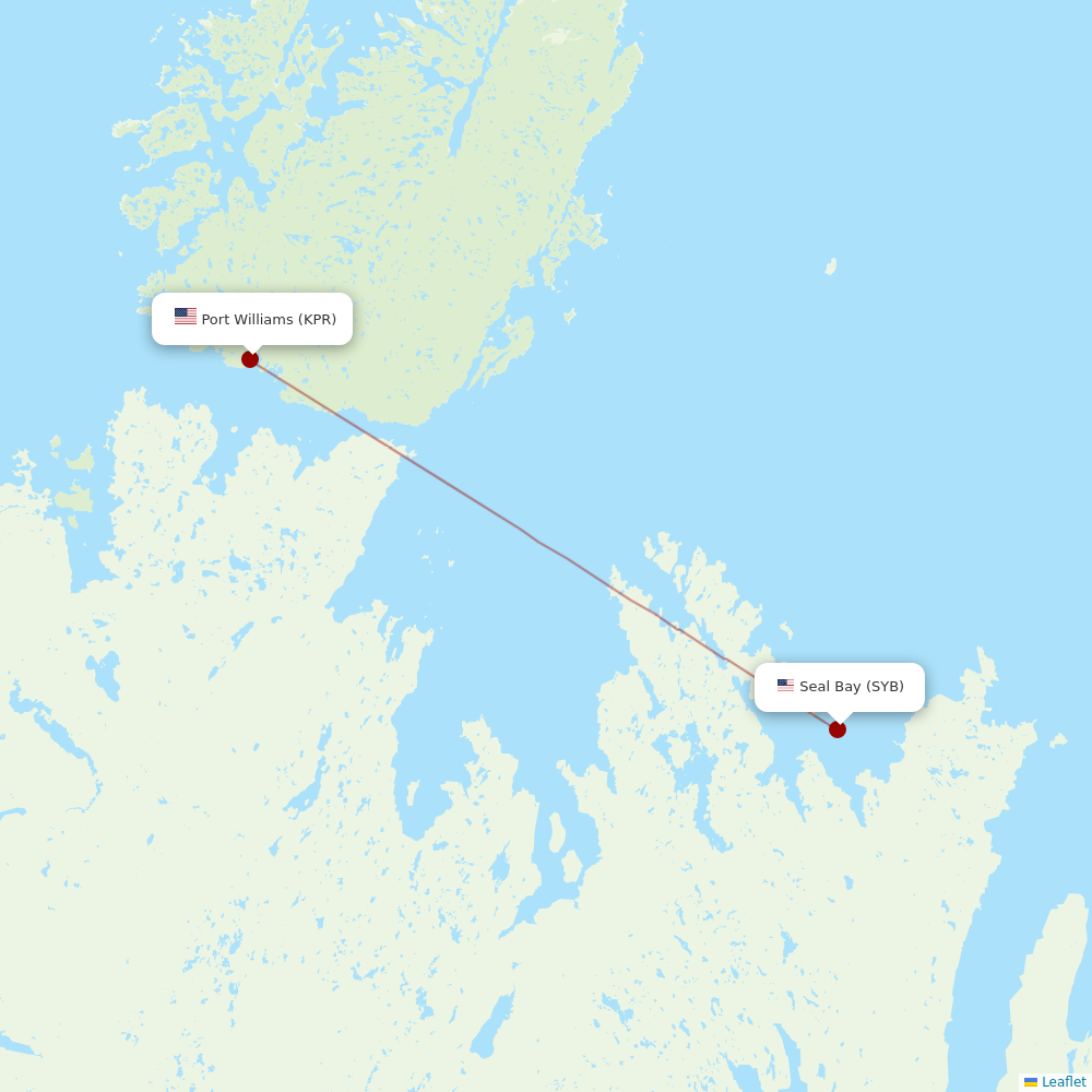 Island Air Service at SYB route map