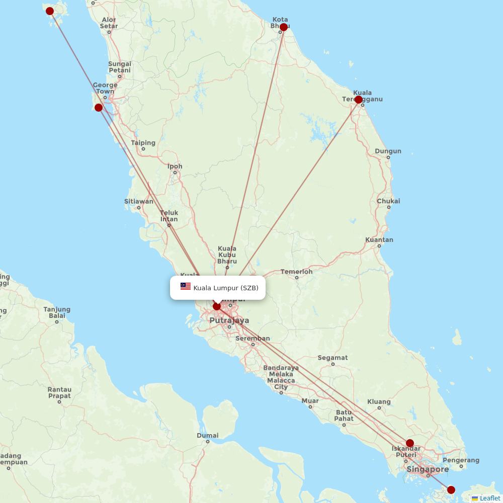 Batik Air Malaysia at SZB route map