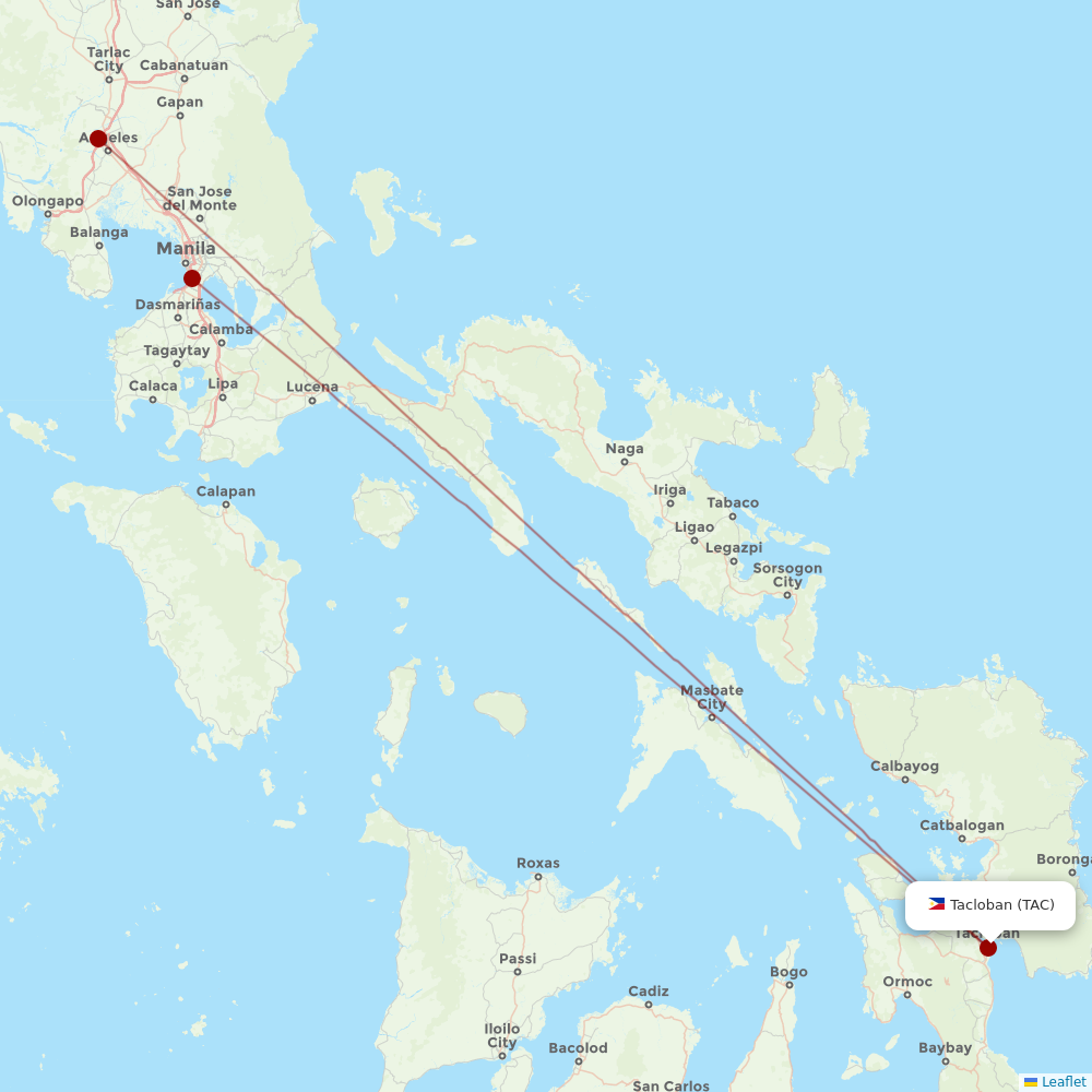 Philippines AirAsia at TAC route map