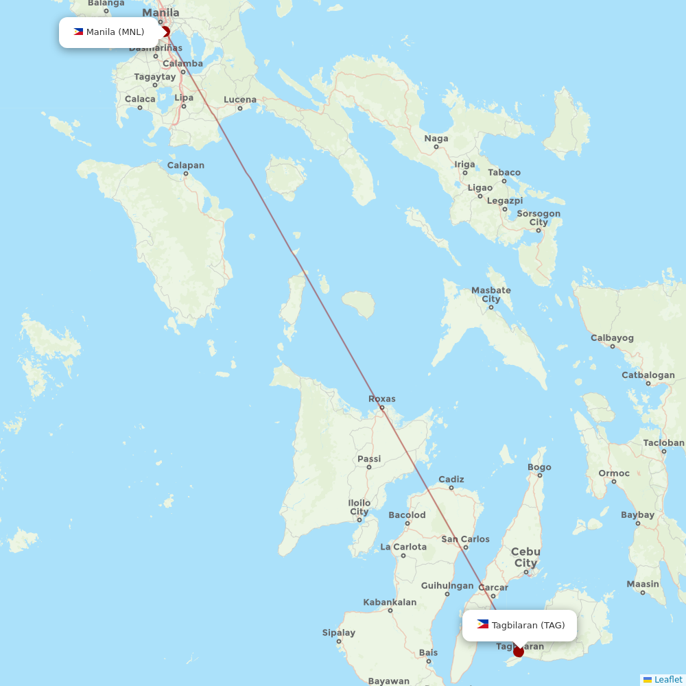 Philippines AirAsia at TAG route map