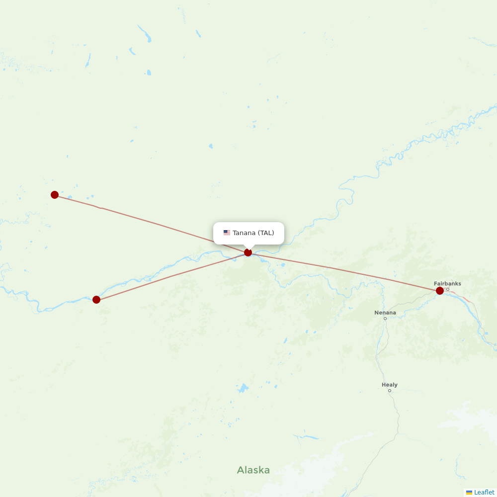 Astral Aviation at TAL route map