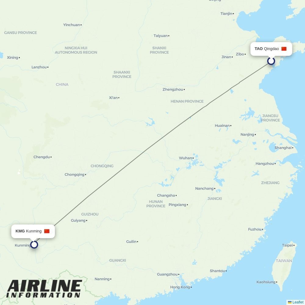 Lucky Air routes from TAO