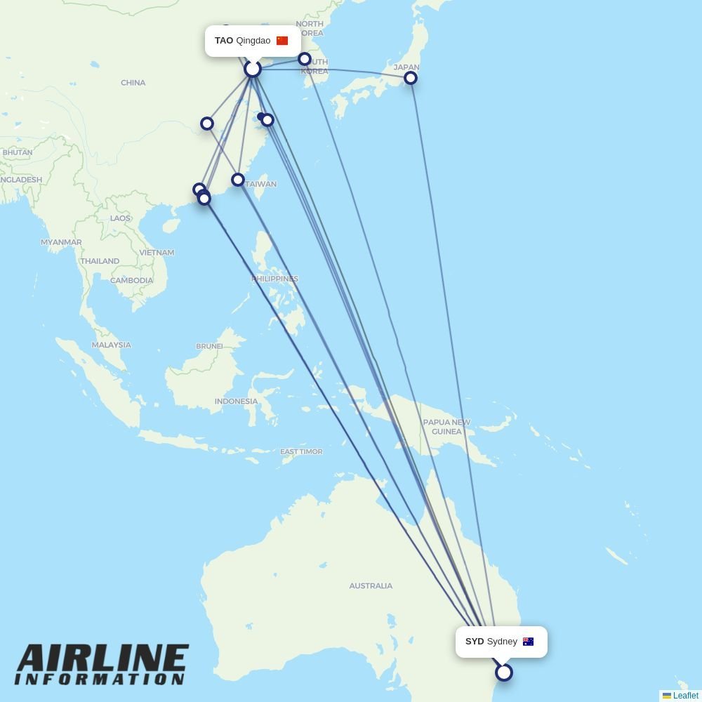 Airlines with flights from Qingdao to Sydney (TAO to SYD) | Airline ...