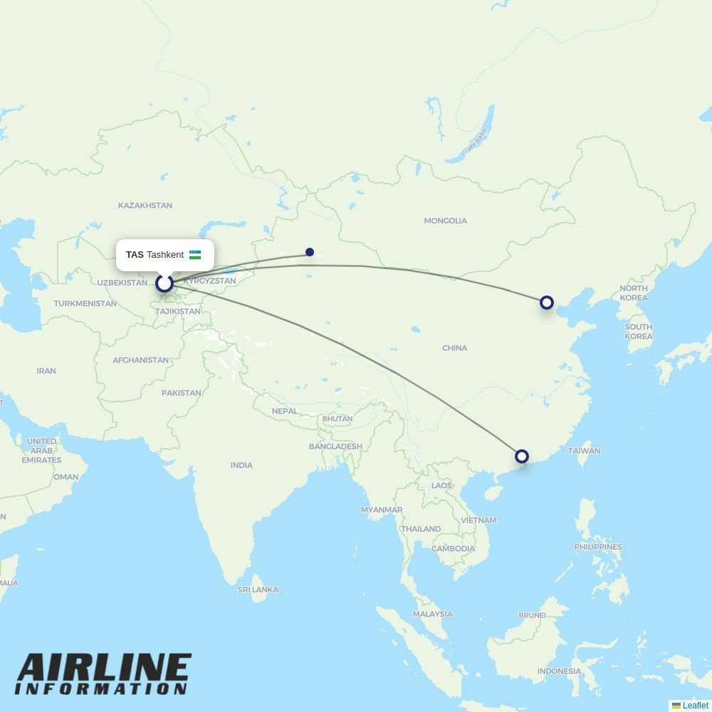 China Southern routes from TAS