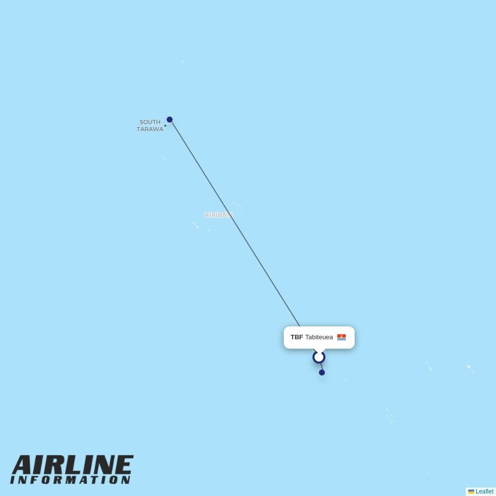 Air Kiribati routes from TBF