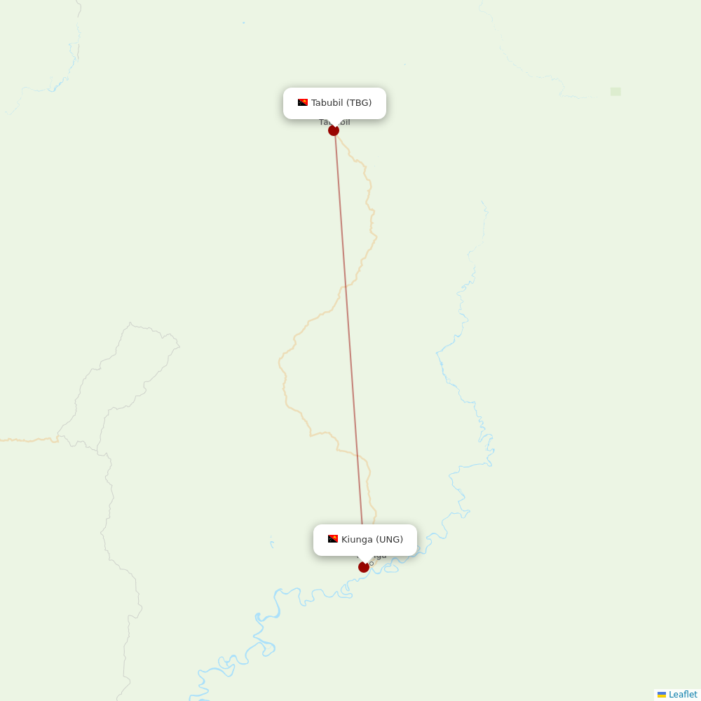 PNG Air at TBG route map