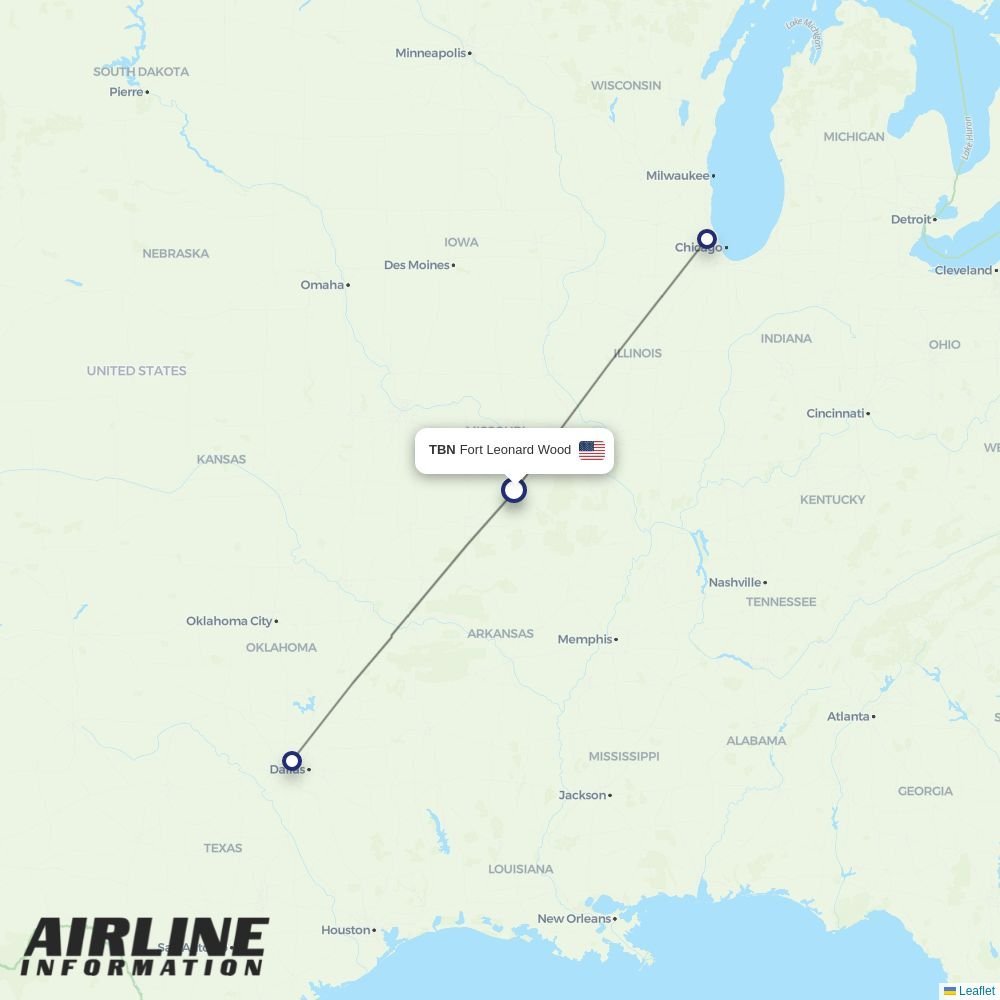 Contour Aviation routes from TBN