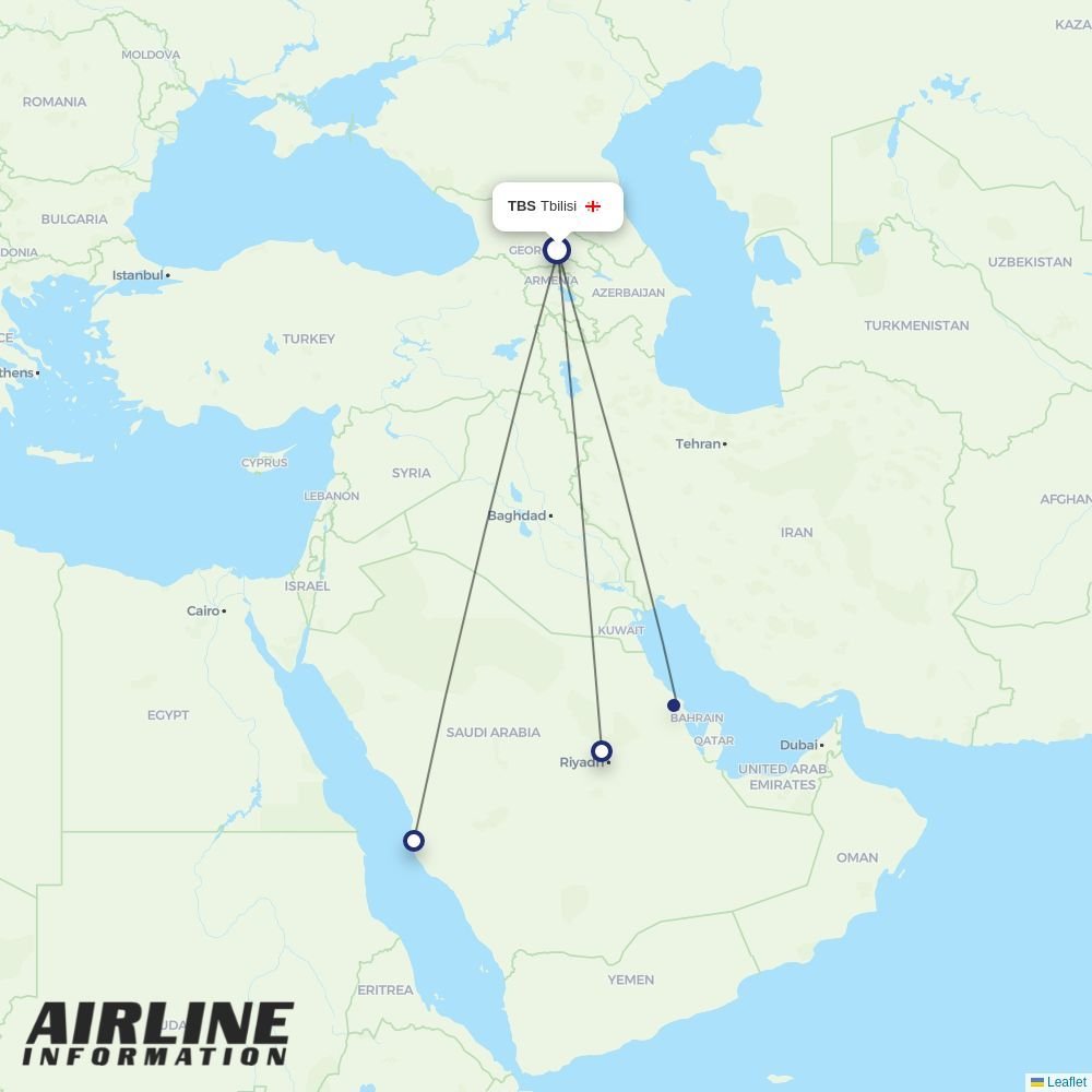 Flynas routes from TBS
