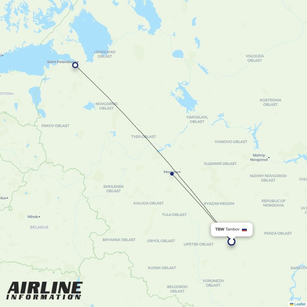 RusLine routes from TBW