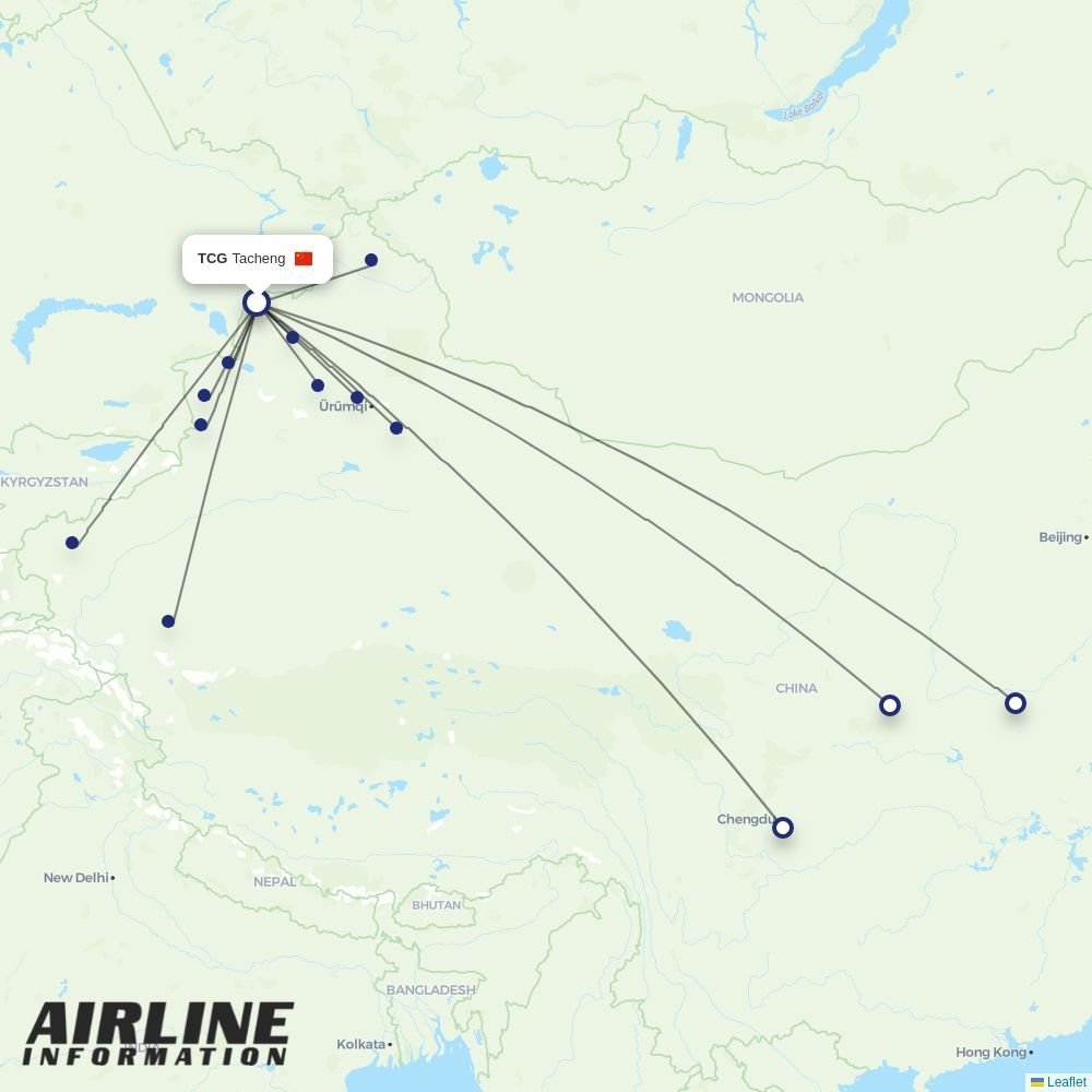 Gestair routes from TCG