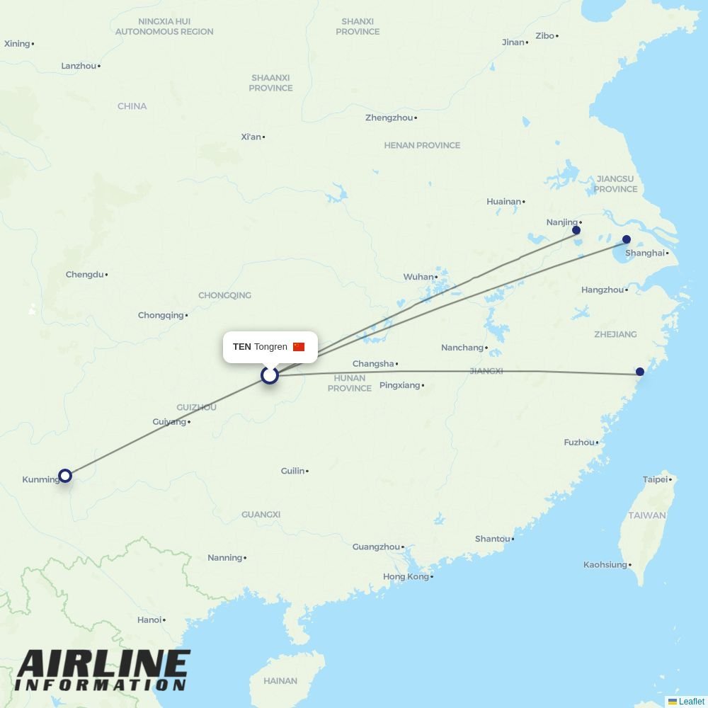 Air Travel routes from TEN