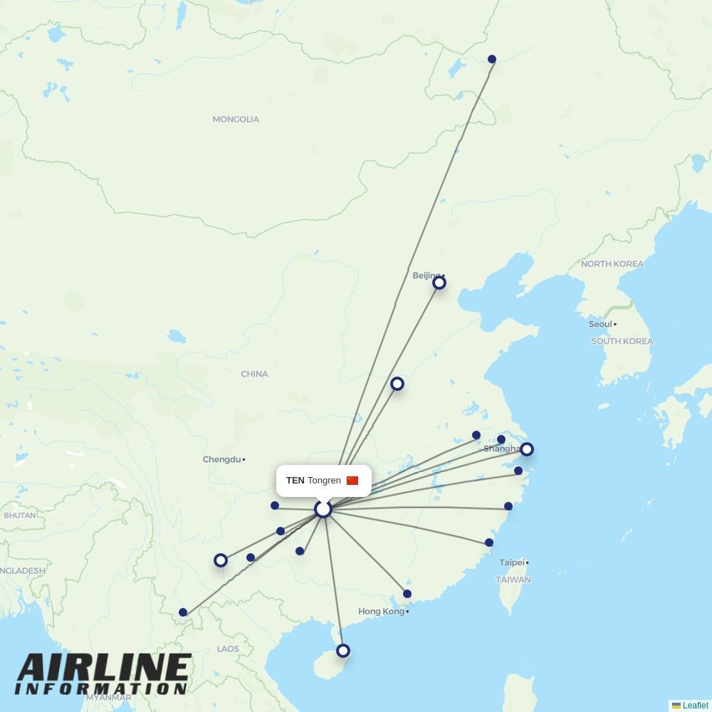 Gestair routes from TEN