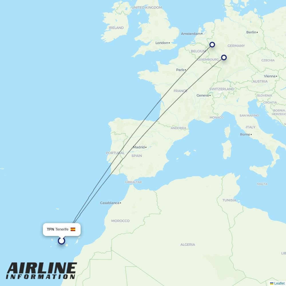 TUIfly routes from TFN