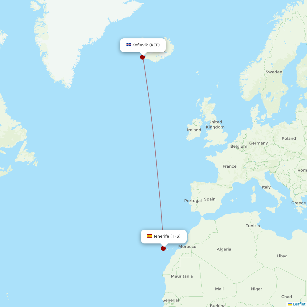 Star Air at TFS route map