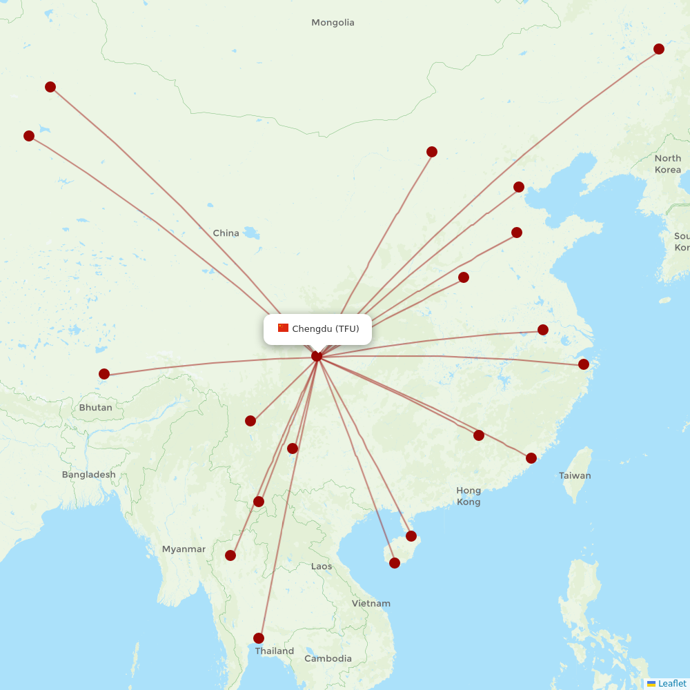 Lucky Air at TFU route map