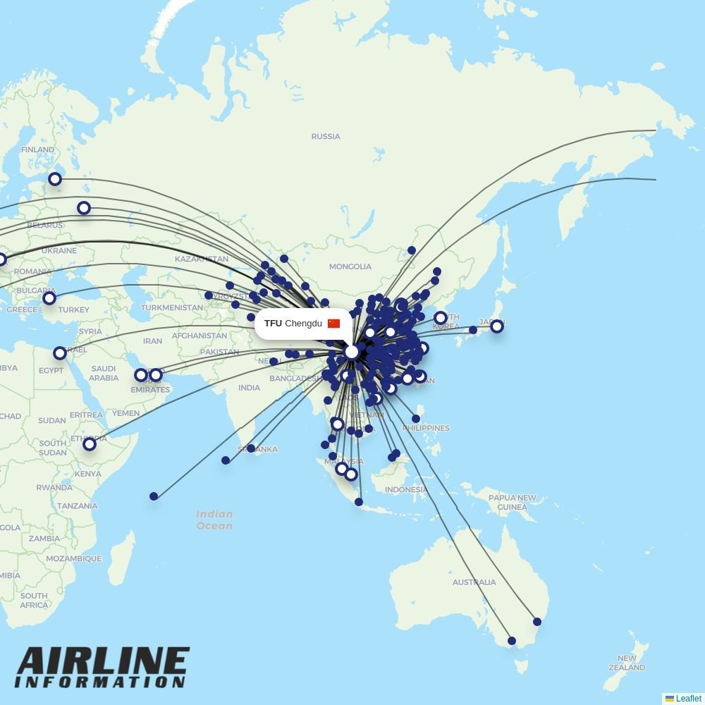 Spring Airlines routes from TFU
