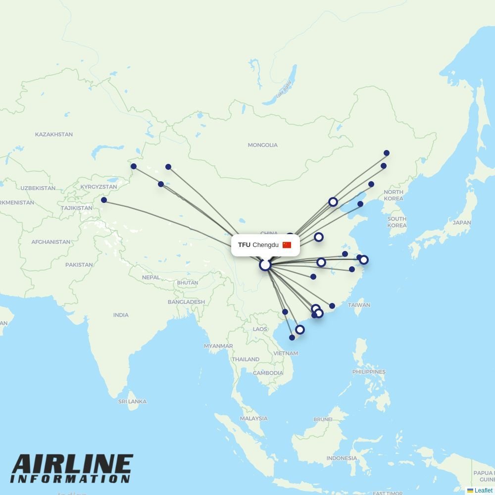 China Southern routes from TFU