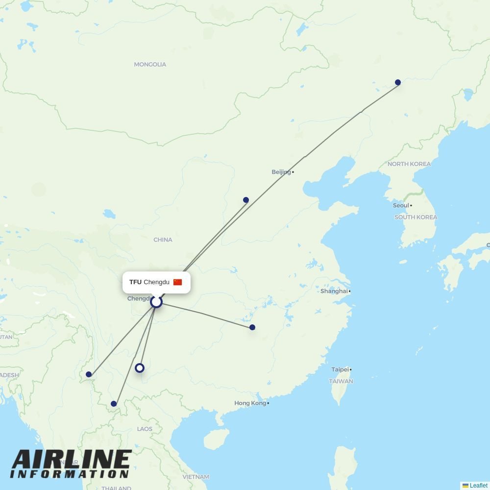 Kunming Airlines routes from TFU
