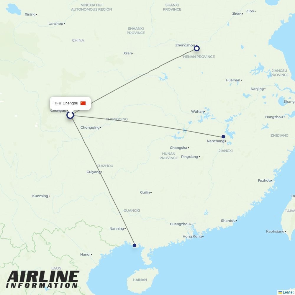 Jiangxi Airlines routes from TFU