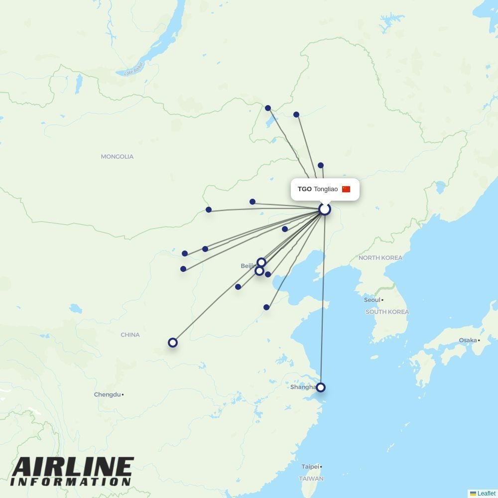 Gestair routes from TGO
