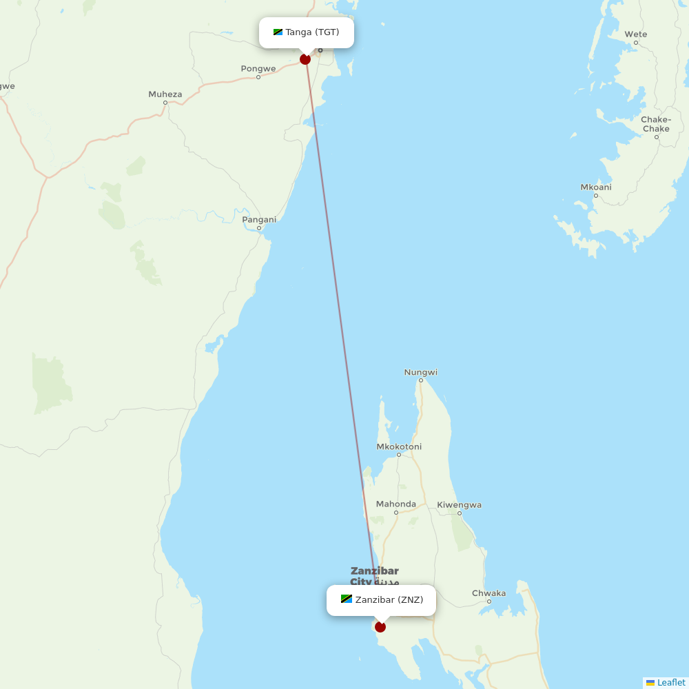 Auric Air at TGT route map