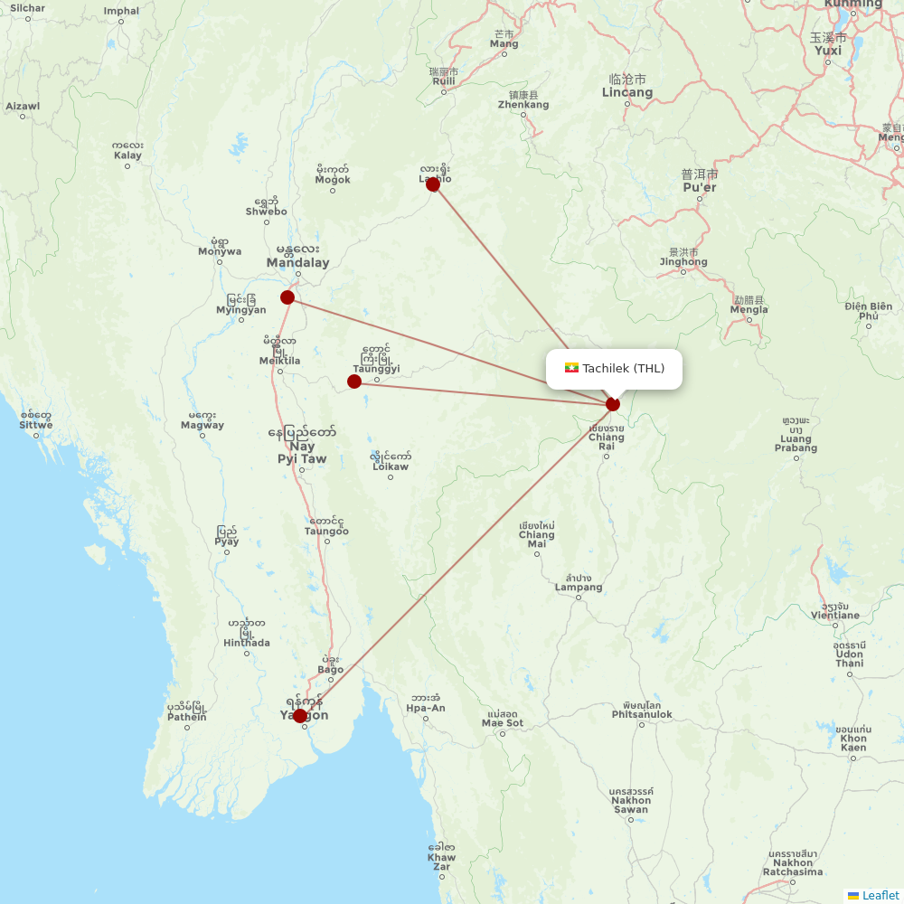 Air KBZ at THL route map