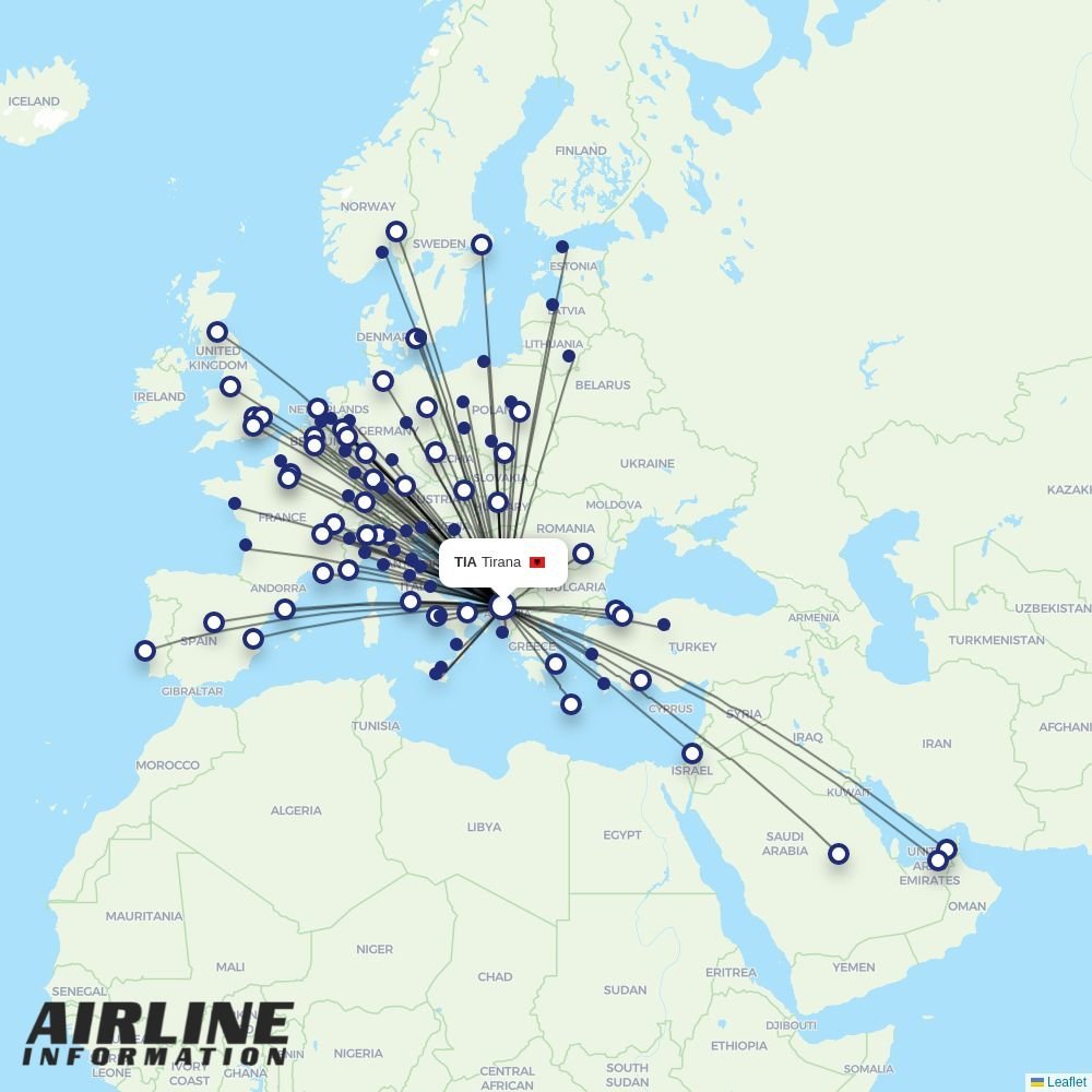 Aegean routes from TIA