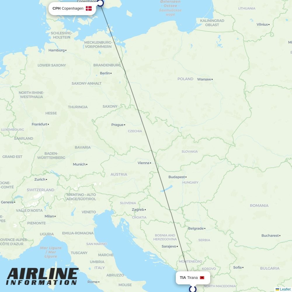 Norwegian Air Sweden routes from TIA