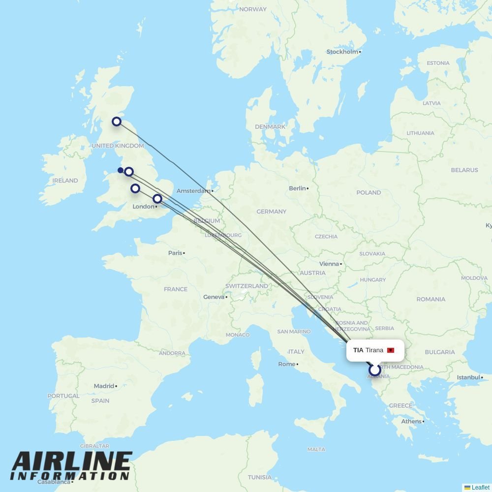 Lufthansa routes from TIA