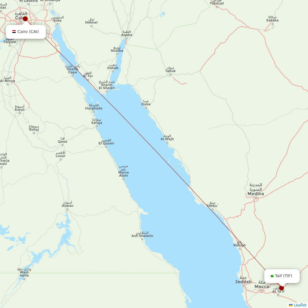 Air Arabia Egypt at TIF route map