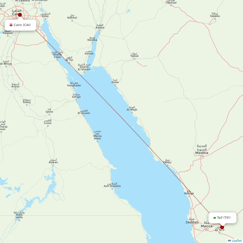Nile Air at TIF route map