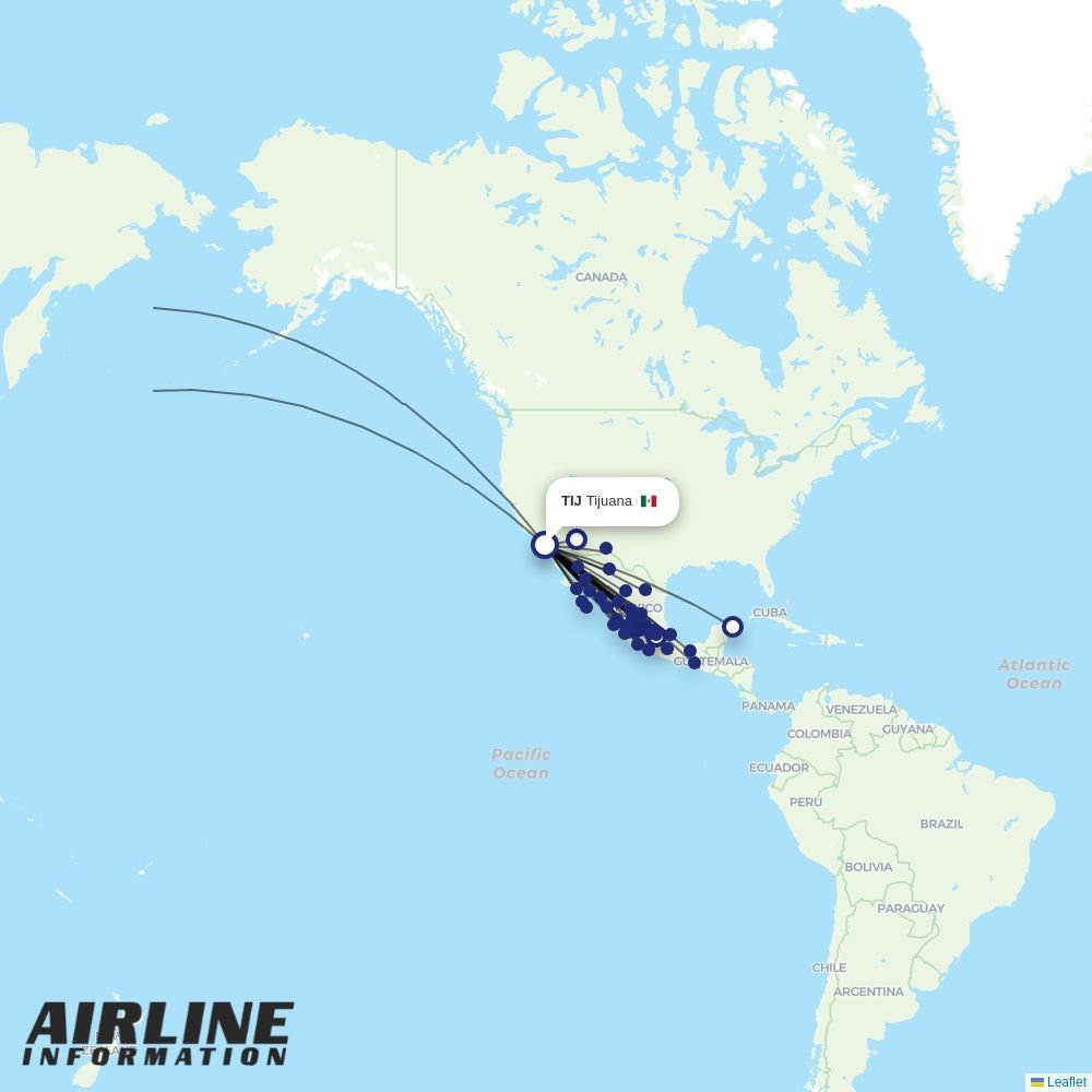 Viva routes from TIJ