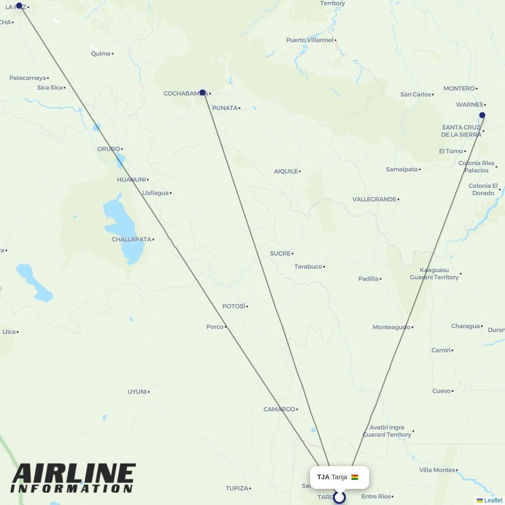 BoA routes from TJA