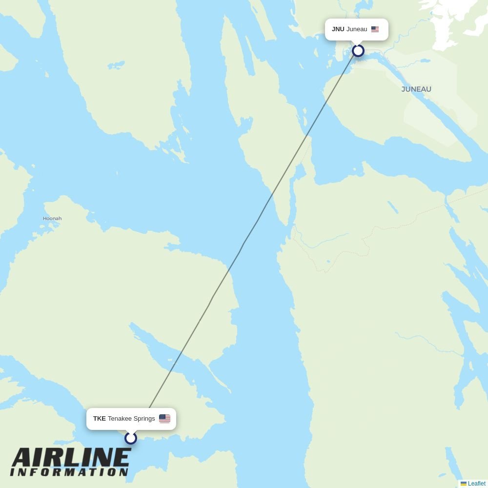 Alaska Seaplanes routes from TKE